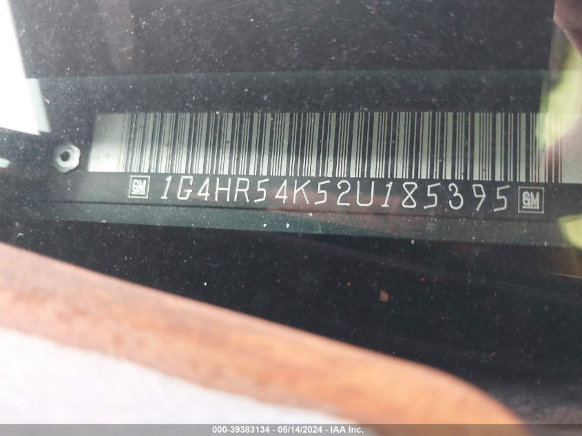 2002 Buick Lesabre Limited VIN: 1G4HR54K52U185395 Lot: 39383134