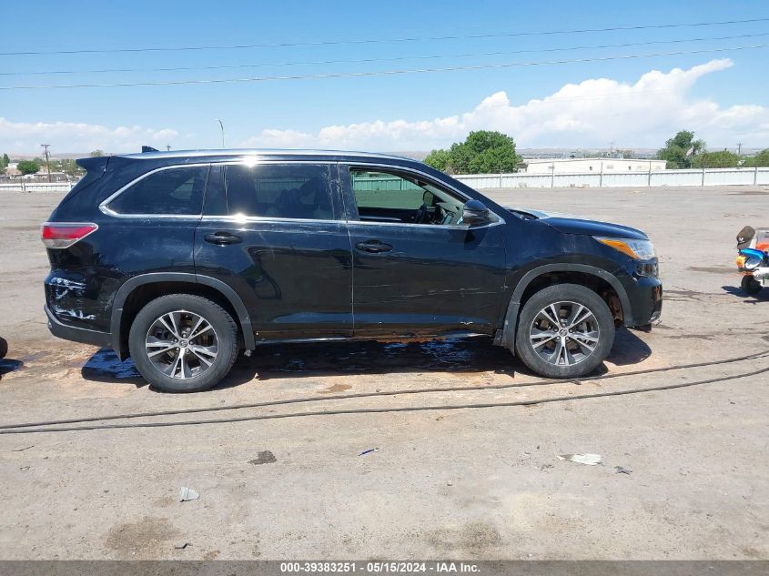 2016 Toyota Highlander Xle V6 VIN: 5TDJKRFH9GS258394 Lot: 39383251