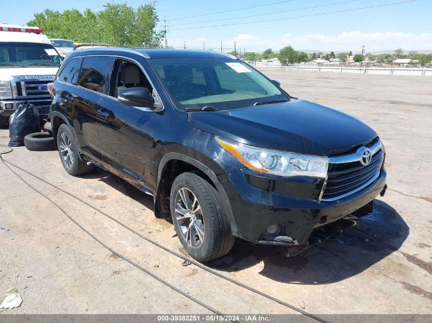 2016 Toyota Highlander Xle V6 VIN: 5TDJKRFH9GS258394 Lot: 39383251