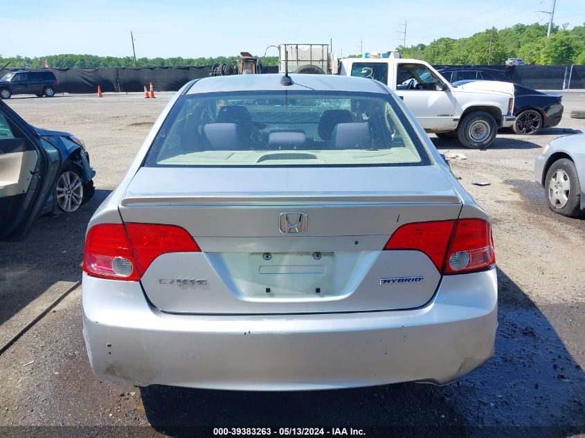 2007 Honda Civic Hybrid VIN: JHMFA36287S025906 Lot: 39383263
