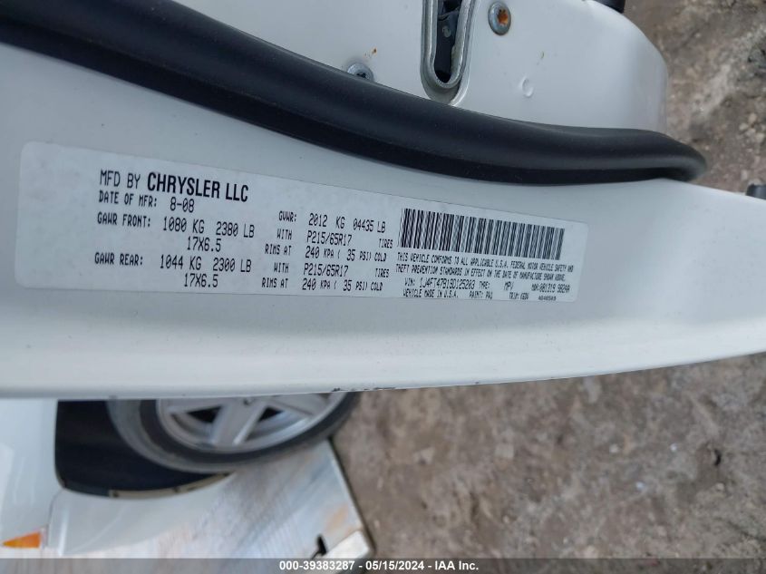 2009 Jeep Compass Sport VIN: 1J4FT47B19D125203 Lot: 39383287