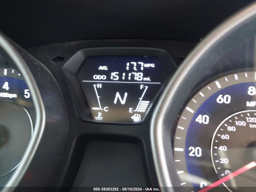 2013 Hyundai Elantra Gls VIN: 5NPDH4AE7DH387358 Lot: 39383292