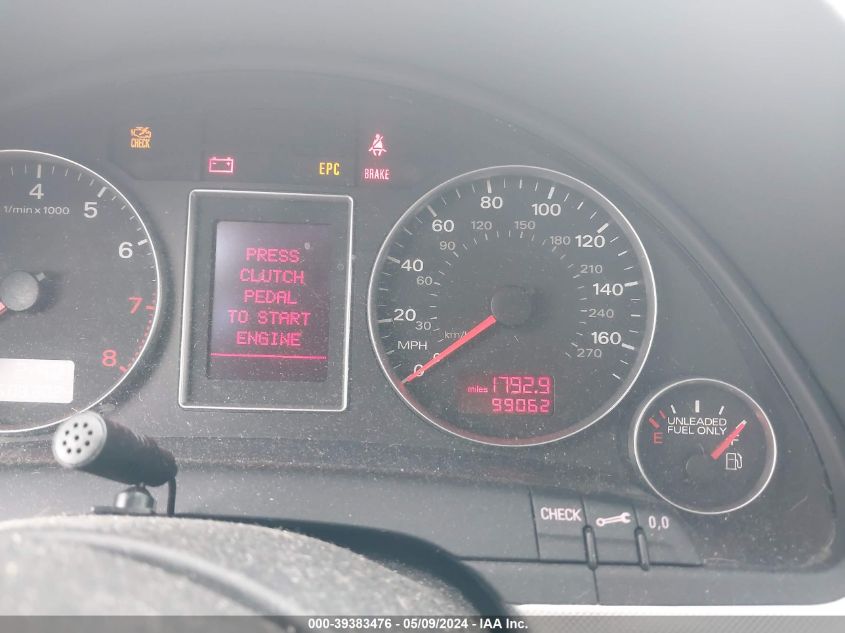 2006 Audi A4 2.0T VIN: WAUDF78E46A202929 Lot: 39383476