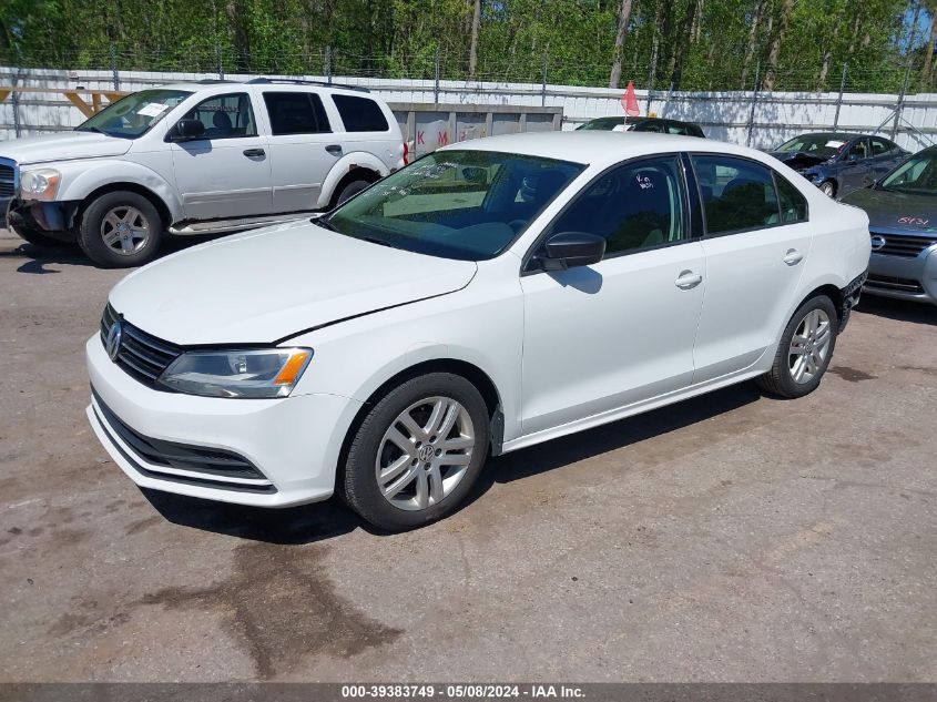 2015 Volkswagen Jetta 2.0L S VIN: 3VW2K7AJ1FM350503 Lot: 39383749