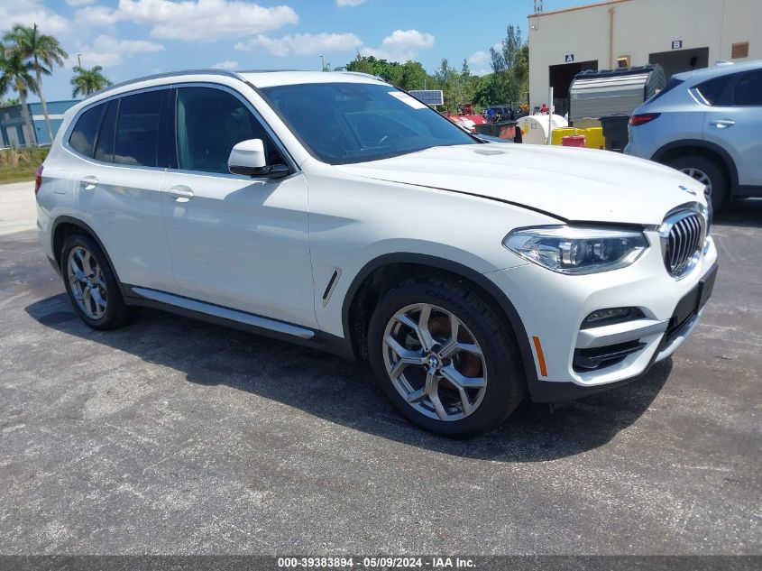 2021 BMW X3 Sdrive30I VIN: 5UXTY3C08M9F64730 Lot: 39383894