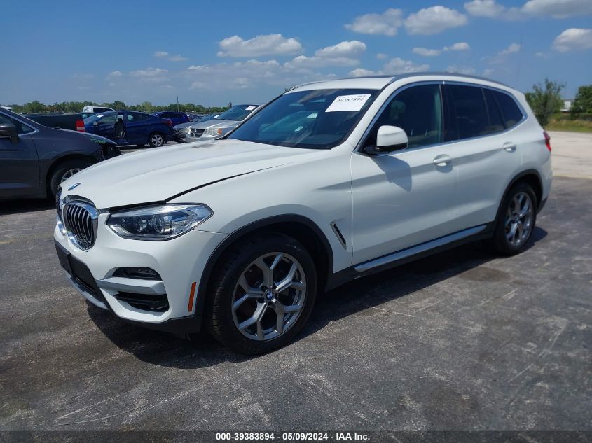 2021 BMW X3 Sdrive30I VIN: 5UXTY3C08M9F64730 Lot: 39383894