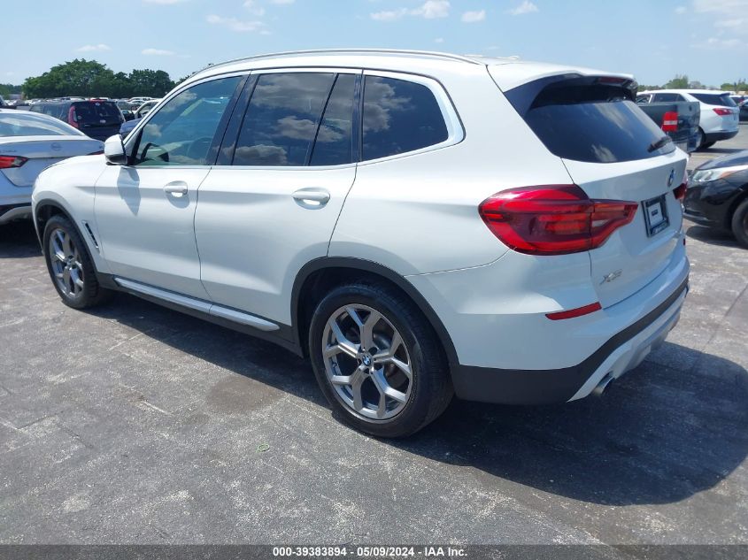 2021 BMW X3 Sdrive30I VIN: 5UXTY3C08M9F64730 Lot: 39383894