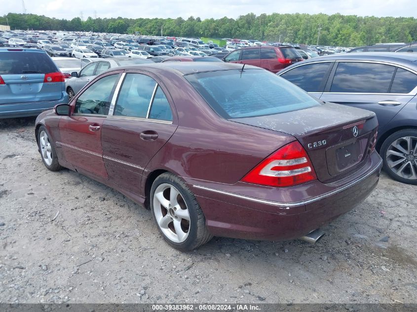 WDBRF52H86F767637 | 2006 MERCEDES-BENZ C 230