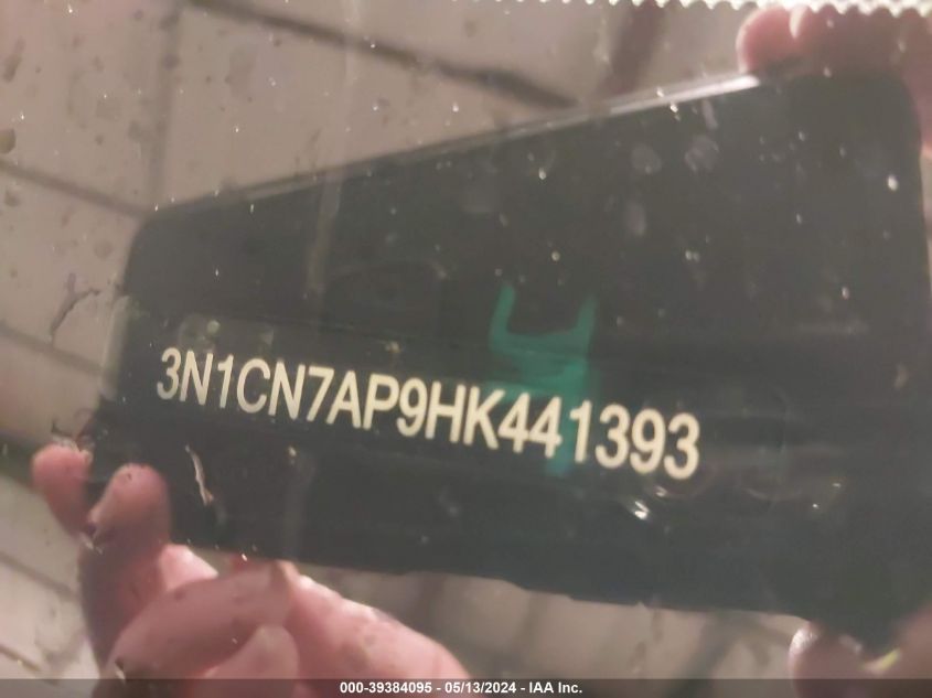 2017 Nissan Versa 1.6 Sv VIN: 3N1CN7AP9HK441393 Lot: 39384095