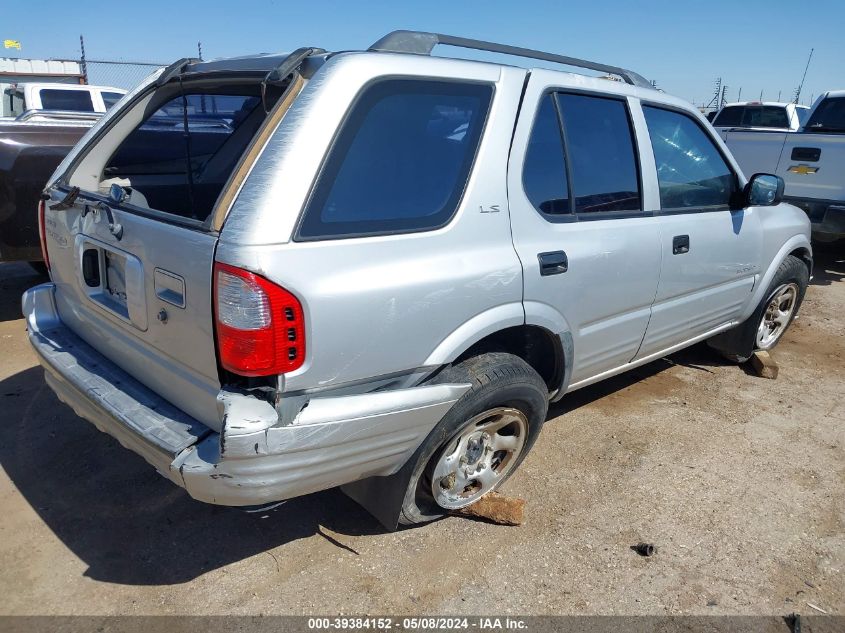 2000 Isuzu Rodeo Ls/Lse/S 3.2L VIN: 4S2CK58W7Y4336895 Lot: 39384152