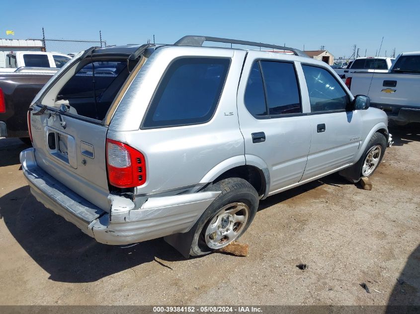 2000 Isuzu Rodeo Ls/Lse/S 3.2L VIN: 4S2CK58W7Y4336895 Lot: 39384152