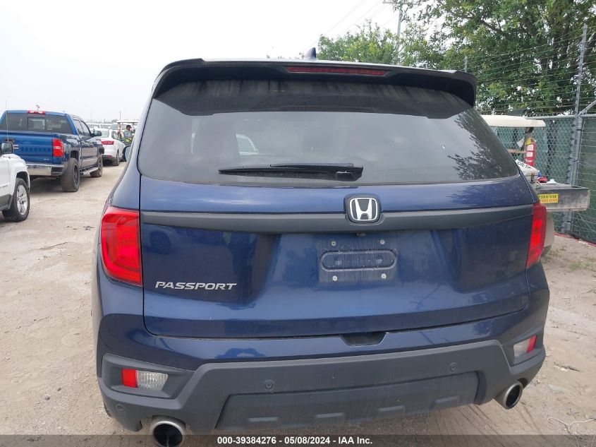 2022 Honda Passport 2Wd Ex-L VIN: 5FNYF7H51NB002830 Lot: 39384276