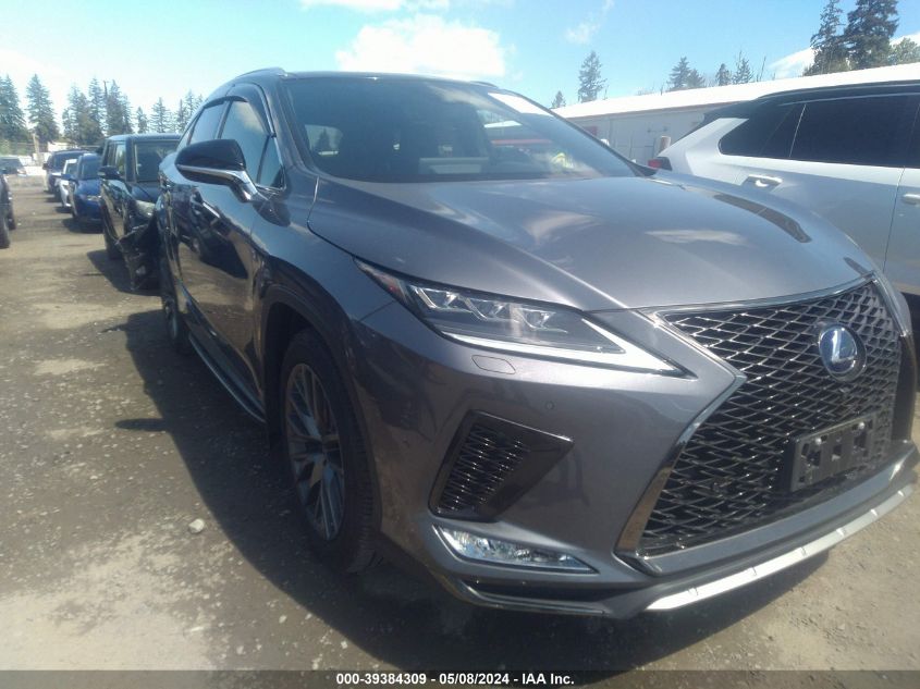 2022 Lexus Rx 450H F Sport Handling VIN: 2T2YGMDA8NC081315 Lot: 39384309