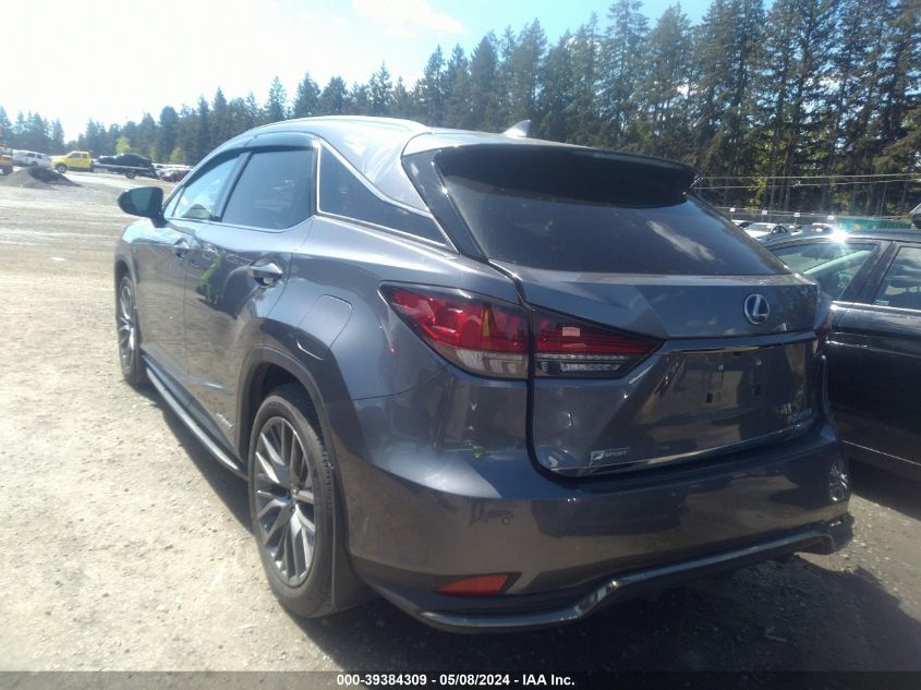 2022 Lexus Rx 450H F Sport Handling VIN: 2T2YGMDA8NC081315 Lot: 39384309