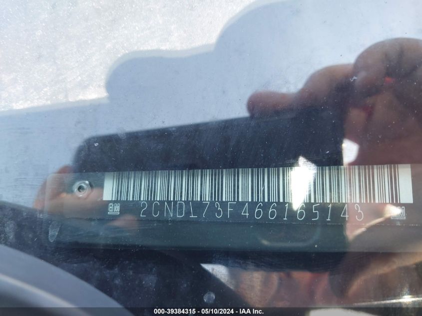 2006 Chevrolet Equinox Lt VIN: 2CNDL73F466165143 Lot: 39384315