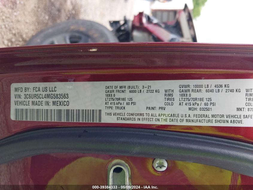 2021 RAM 2500 TRADESMAN  4X4 6'4 BOX - 3C6UR5CL4MG583563