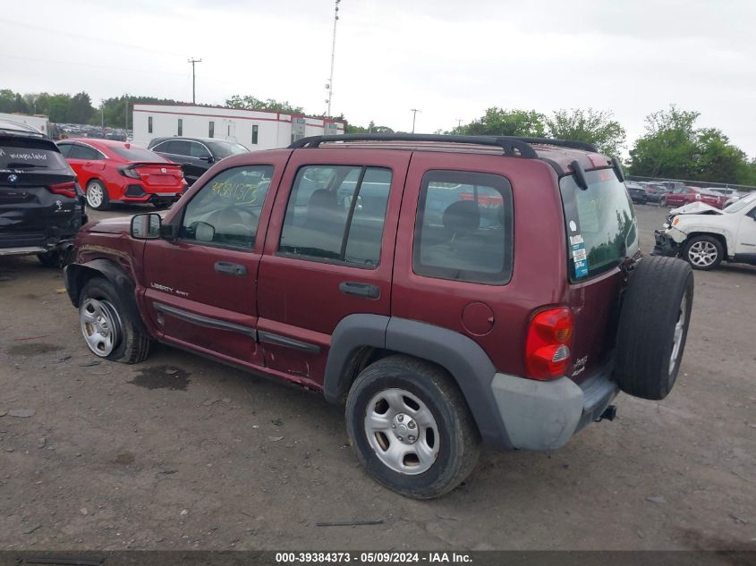 2003 Jeep Liberty Sport VIN: 1J4GL48K93W663114 Lot: 39384373