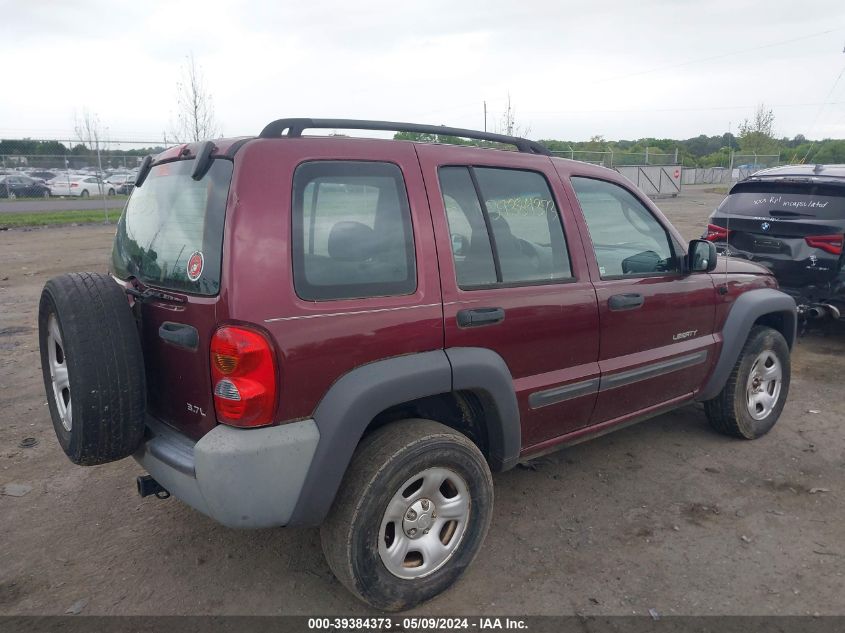 2003 Jeep Liberty Sport VIN: 1J4GL48K93W663114 Lot: 39384373