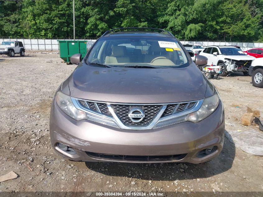 2012 Nissan Murano Sl VIN: JN8AZ1MU9CW109110 Lot: 39384394