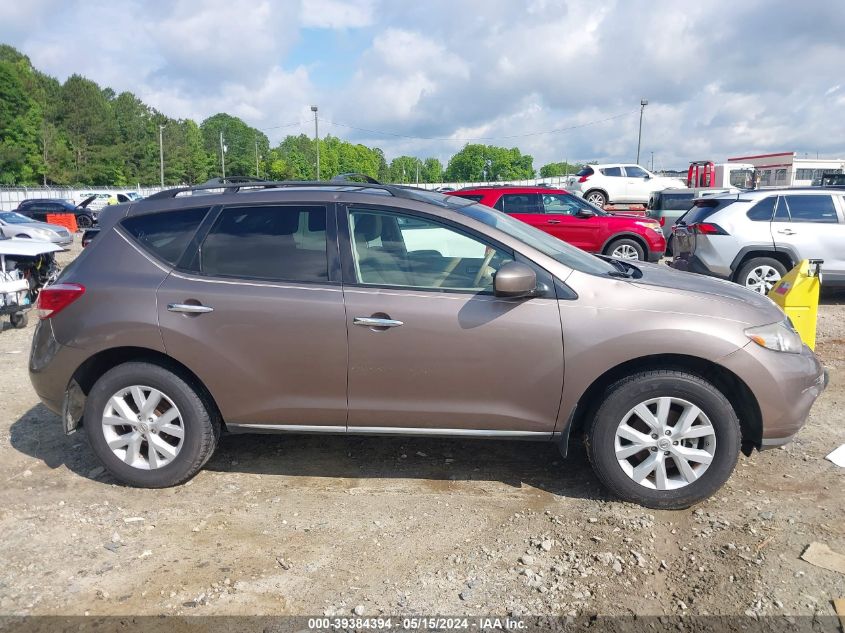 2012 Nissan Murano Sl VIN: JN8AZ1MU9CW109110 Lot: 39384394