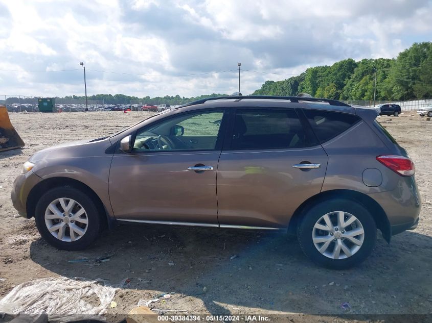 2012 Nissan Murano Sl VIN: JN8AZ1MU9CW109110 Lot: 39384394