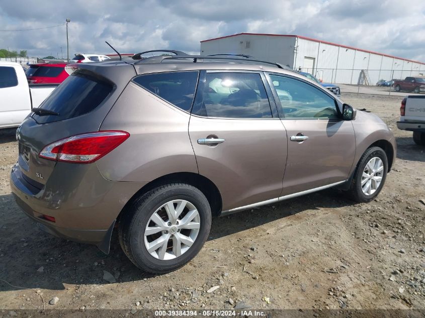 2012 Nissan Murano Sl VIN: JN8AZ1MU9CW109110 Lot: 39384394