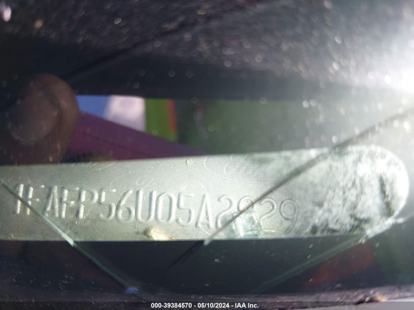 2005 Ford Taurus Sel VIN: 1FAFP56U05A292947 Lot: 39384570