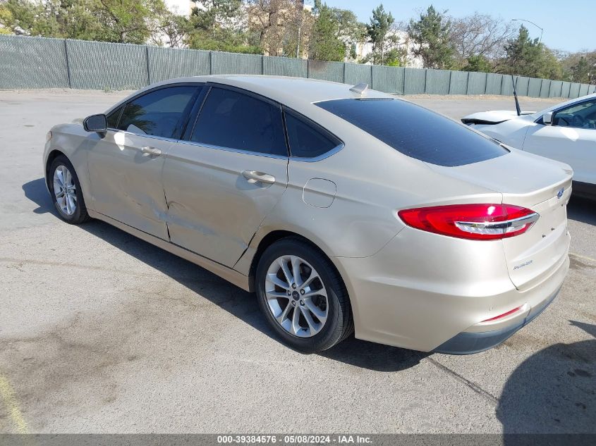 2019 Ford Fusion Se VIN: 3FA6P0HD3KR154126 Lot: 39384576