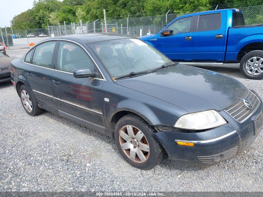 2003 Volkswagen Passat Glx 4Motion VIN: WVWTH63BX3P349619 Lot: 39384585