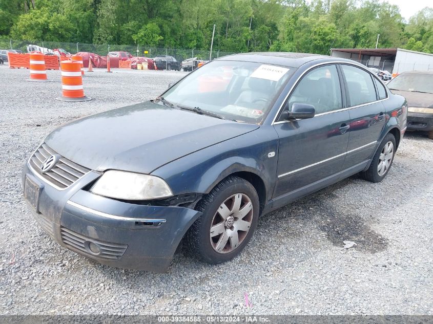 2003 Volkswagen Passat Glx 4Motion VIN: WVWTH63BX3P349619 Lot: 39384585