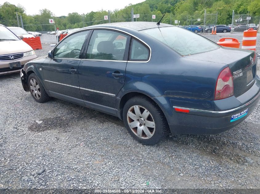 2003 Volkswagen Passat Glx 4Motion VIN: WVWTH63BX3P349619 Lot: 39384585