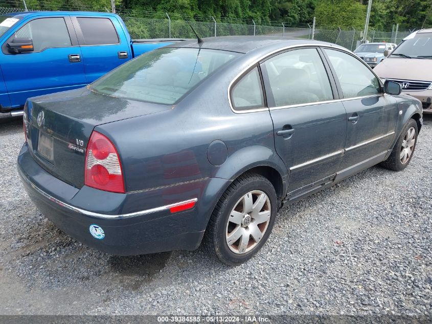 2003 Volkswagen Passat Glx 4Motion VIN: WVWTH63BX3P349619 Lot: 39384585