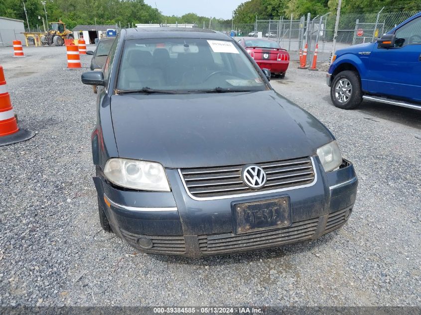 2003 Volkswagen Passat Glx 4Motion VIN: WVWTH63BX3P349619 Lot: 39384585