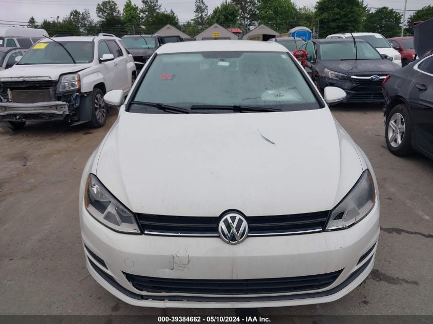 2015 Volkswagen Golf Tsi S 4-Door VIN: 3VW217AU5FM089616 Lot: 39384662