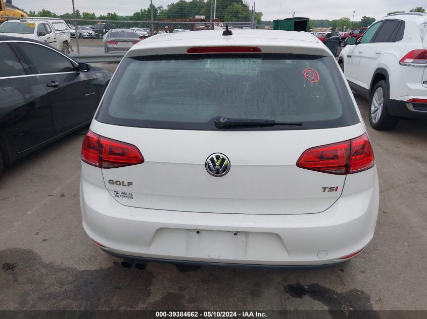 2015 Volkswagen Golf Tsi S 4-Door VIN: 3VW217AU5FM089616 Lot: 39384662