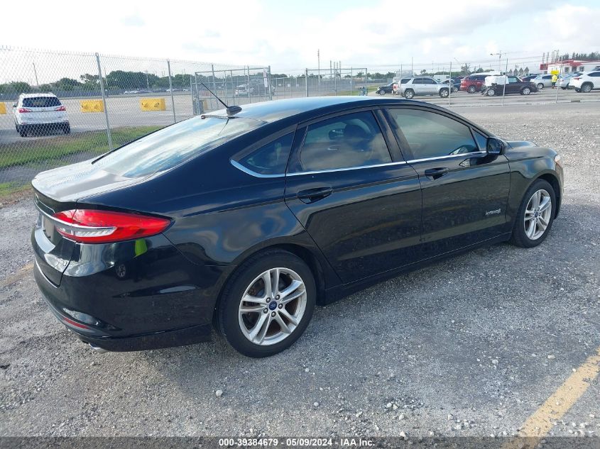 2018 Ford Fusion Hybrid S VIN: 3FA6P0UU6JR100971 Lot: 39384679