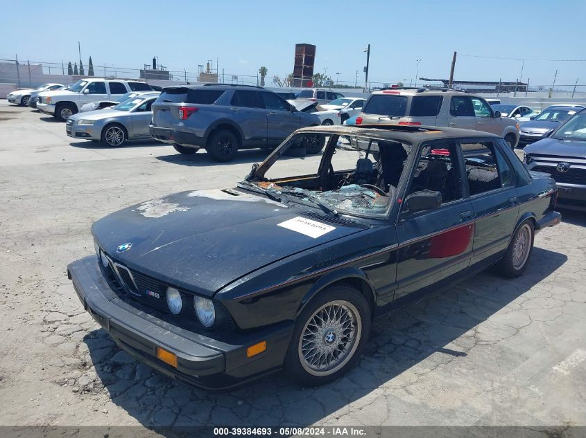 1988 BMW M5 VIN: WBSDC9307J2791585 Lot: 39384693