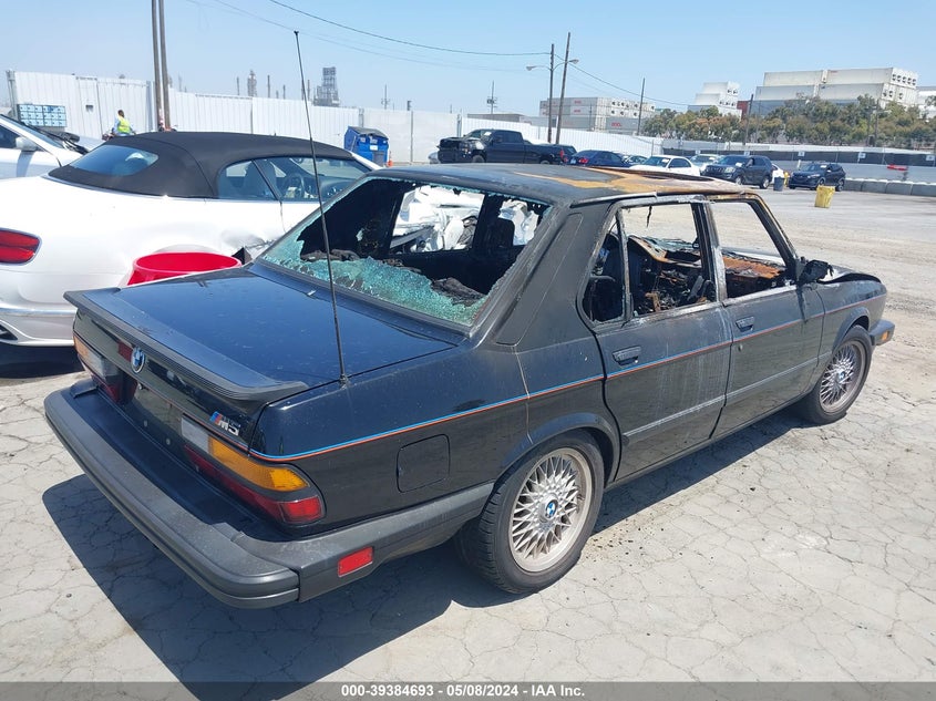 1988 BMW M5 VIN: WBSDC9307J2791585 Lot: 39384693