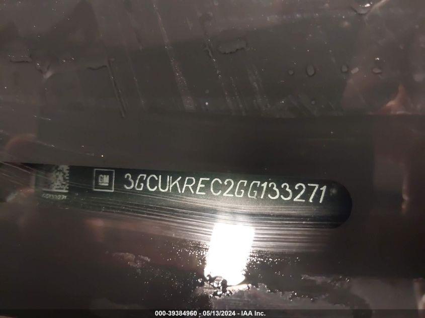 2016 Chevrolet Silverado 1500 2Lt VIN: 3GCUKREC2GG133271 Lot: 39384960