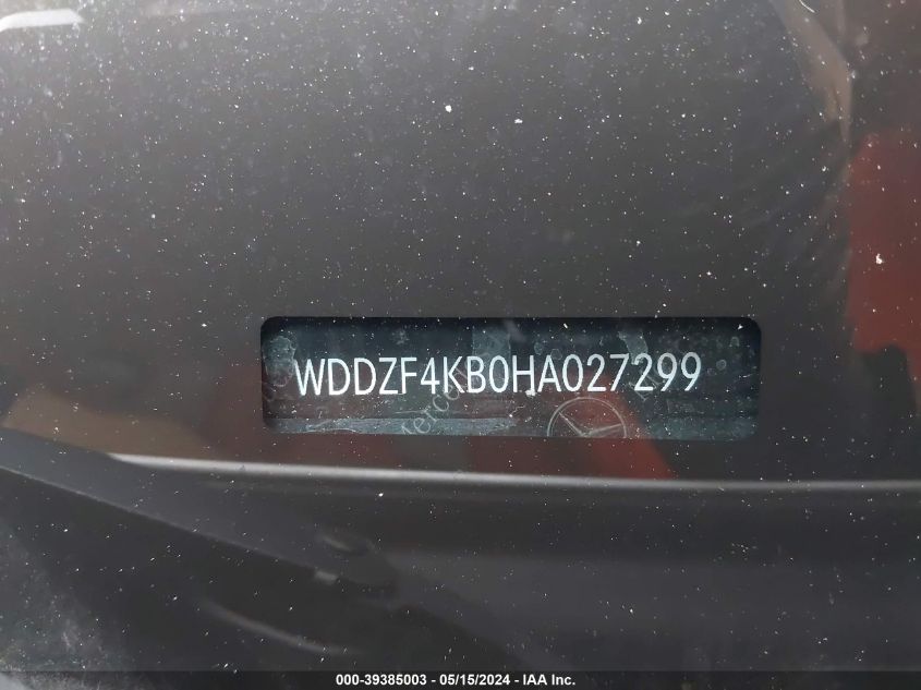 2017 Mercedes-Benz E 300 4Matic VIN: WDDZF4KB0HA027299 Lot: 39385003