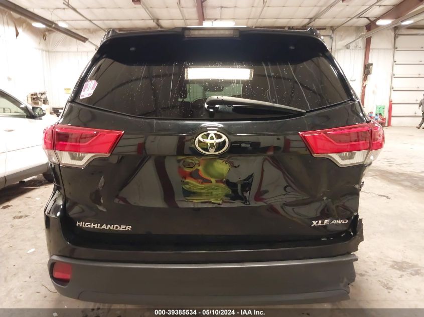 2018 Toyota Highlander Xle VIN: 5TDJZRFH9JS535676 Lot: 39385534