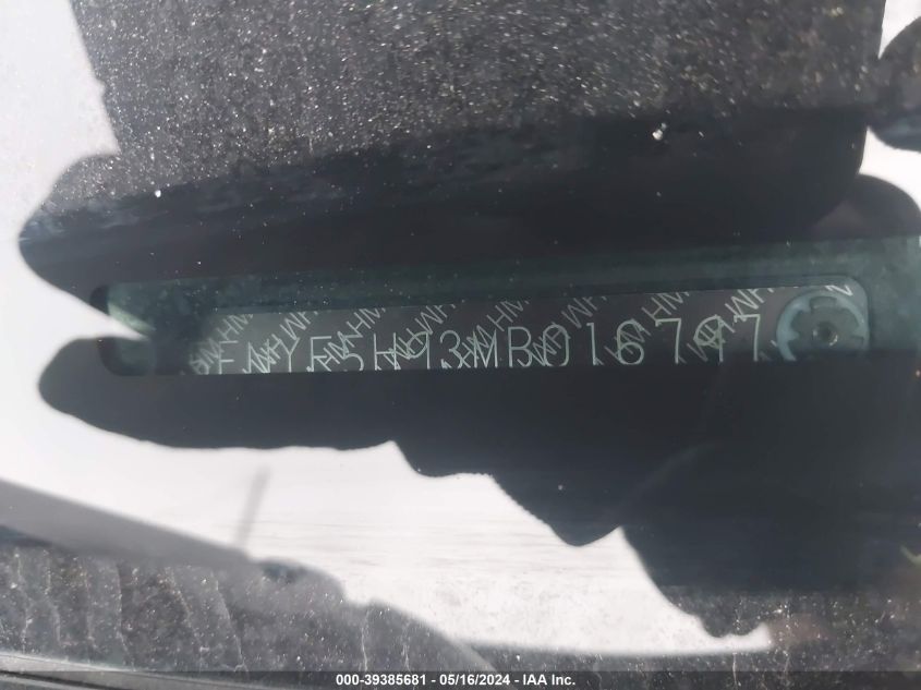 2021 Honda Pilot 2Wd Touring 8 Passenger VIN: 5FNYF5H93MB016797 Lot: 39385681