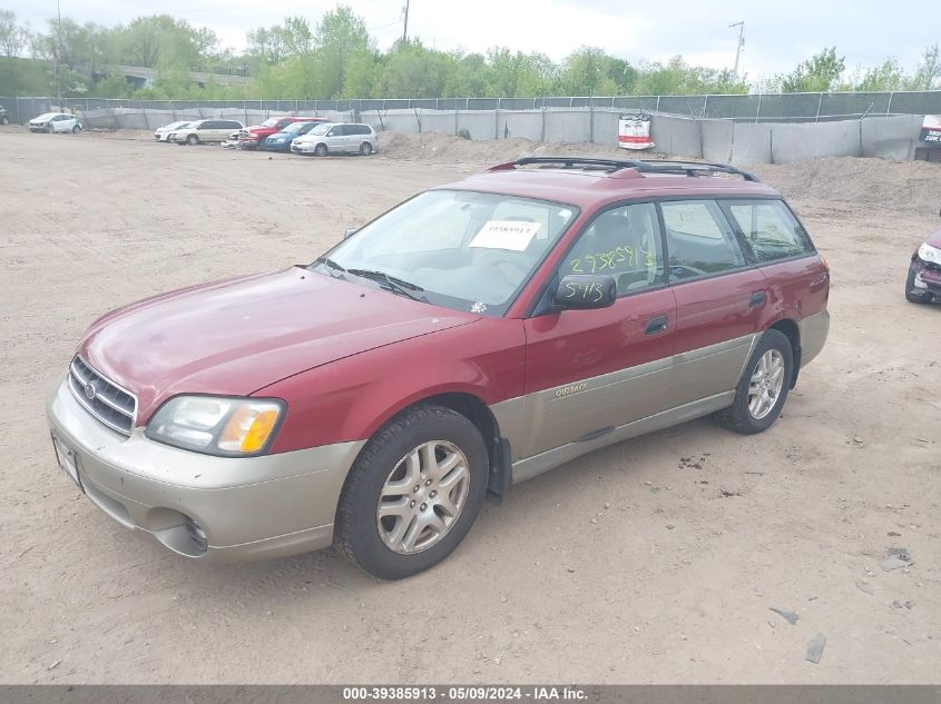 2002 Subaru Outback VIN: 4S3BH675827604749 Lot: 39385913