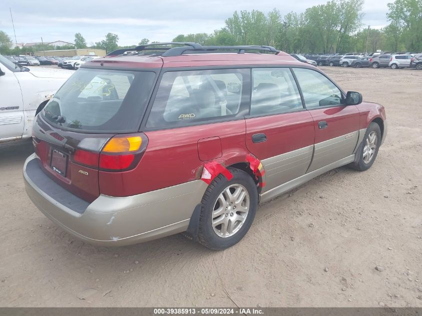 2002 Subaru Outback VIN: 4S3BH675827604749 Lot: 39385913