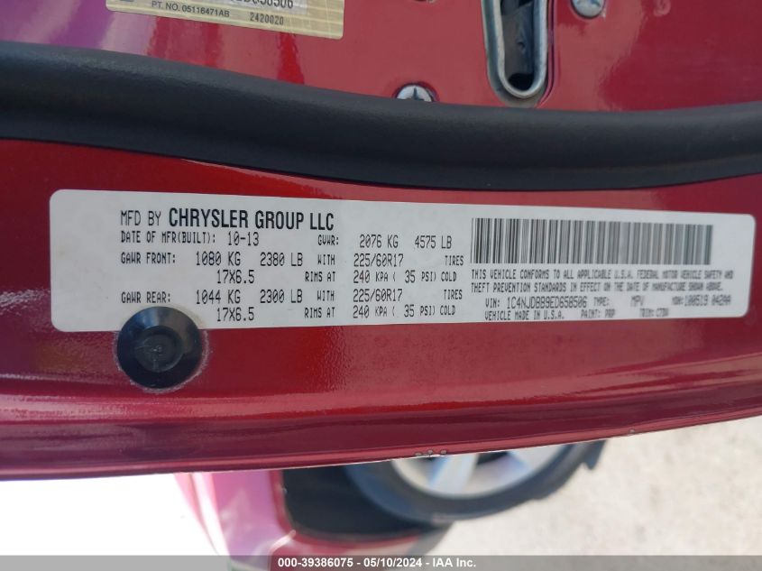 2014 JEEP COMPASS SPORT - 1C4NJDBB9ED658506