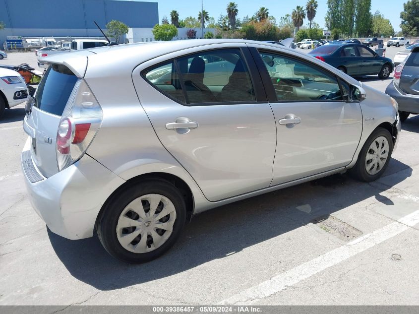 2012 Toyota Prius C One VIN: JTDKDTB37C1004387 Lot: 39386457