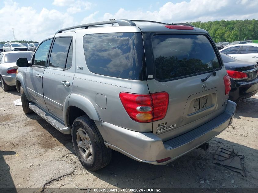 2001 Toyota Sequoia Sr5 VIN: 5TDZT34A41S022097 Lot: 39386813