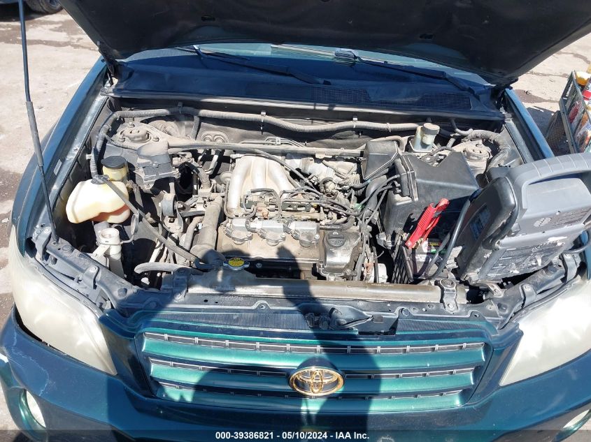 2002 Toyota Highlander Limited V6 VIN: JTEGF21AX20029620 Lot: 39386821