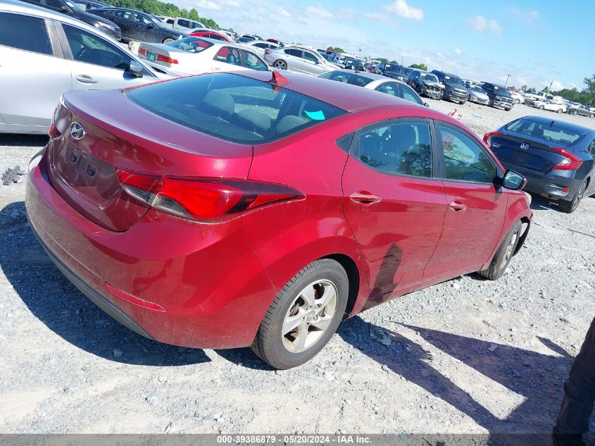 2015 Hyundai Elantra Se VIN: 5NPDH4AE2FH576261 Lot: 39386879