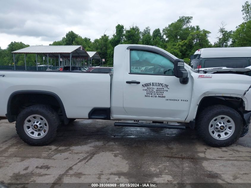 2021 Chevrolet Silverado 3500Hd 4Wd Regular Cab Long Bed Wt VIN: 1GC3YSE72MF296472 Lot: 39386969